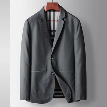 6605-Мужской костюм, тонкий повседневный солнцезащитный крем, эластичный маленький костюм, весенне-осенняя куртка single west, летняя рубашка