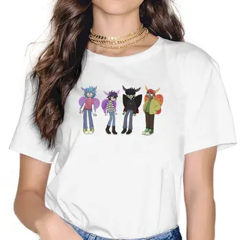 Семейная футболка группы Gorillaz в стиле Харадзюку в стиле панк, женская футболка из полиэстера с круглым вырезом