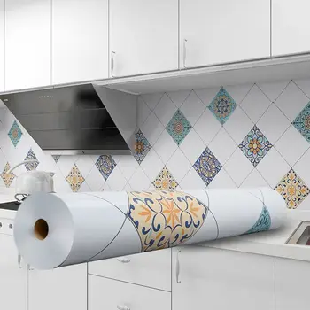 Маслостойкие самоклеящиеся обои для кухни, наклейки на стены, противообрастающие высокотемпературные наклейки из алюминиевой фольги, Контактная бумага