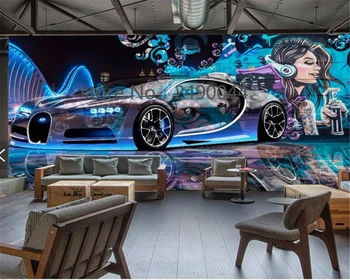 Beibehang Пользовательские 3D обои уличные граффити украшение спортивного автомобиля телевизор 3D фон гостиной настенная бумага фреска
