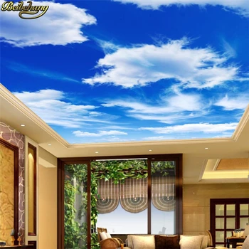 beibehang Голубое небо фотообои обои для гостиной спальни диван фон белые облака телевизор фон обои потолок