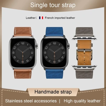 Для Apple Watch Ultra Band 8 7 6 5 4 3 SE Браслет ручной работы из натуральной кожи Ремешок Apple Watch 49 45 41 44 40 42 38 мм для iWatch