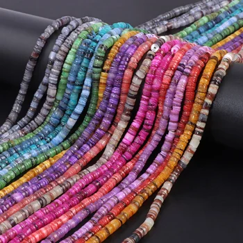 Цветные пресноводные бусины из ракушек 4,5-6 мм, плоские Нерегулярные бусины из перламутра Heishi для DIY, ожерелье, браслет, ювелирные изделия