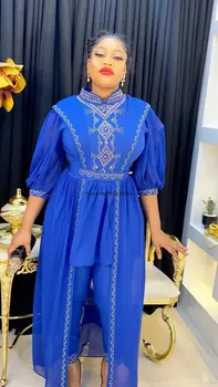 Африканская женская одежда осень / зима 2023, мусульманский комплект из 2 предметов, высококачественный модный африканский женский костюм