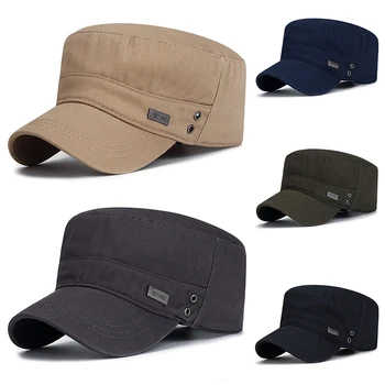 Плоская кепка из промытого хлопка, мужская кепка, Военная кепка, шляпы с плоским верхом для мужчин, солнцезащитные ушанки Gorras Casquette Snapback, Бесплатная доставка