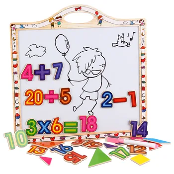 Детская магнитная доска для рисования, цифровые буквы, магнитные наклейки, игрушки для граффити, деревянная подвесная доска, подарки для детей