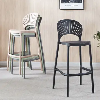 XX51Nordic современный простой барный стул со спинкой, Пластиковый высокий табурет, барный стул, открытый высокий стул, можно складывать стулья