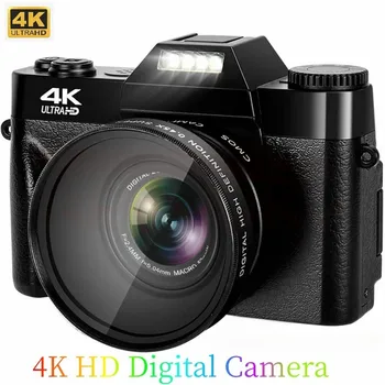 Цифровая Фотокамера 4K, WIFI Cam, Профессиональная Видеокамера, Широкоугольный 16-кратный Зум, 48-Мегапиксельная Фотография, 3-дюймовый Рекордер с откидным экраном