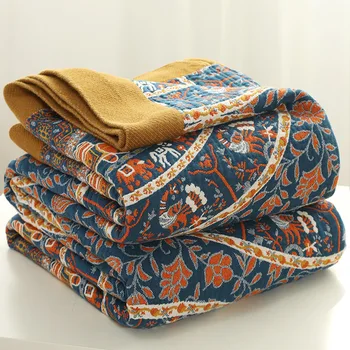 Японское Одеяло для пикника из хлопка 200, Покрывало для двуспальной кровати 150 Цветов, Синие Наволочки высокого качества, бесплатный возврат
