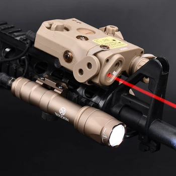 Тактический PEQ15 Красно Зеленый Одиночный Лазерный Прицел с Батарейным отсеком Без Фонарика и БЕЗ ИК-подсветки Подходит для 20-мм направляющей с комплектом SF M300 M600 DBAL A2 NGAL
