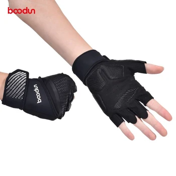 Перчатки для поднятия тяжестей Boodun Sport с поддержкой обертывания запястий Полная защита Ладоней для Подтягиваний Фитнес Тренировок Бодибилдинга