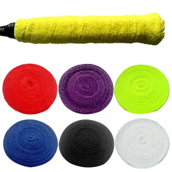 Ручка для теннисной ракетки для бадминтона Впитывает пот, противоскользящая оберточная лента для полотенец, защита от скольжения, ручка для пота