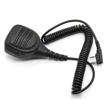 2-Контактный PTT Микрофон, Непромокаемый Плечевой Динамик для двусторонней радиосвязи Walkie-Talkie UV-5R BF-888S Kenwood TYT Radioddity GD-77