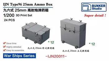 БУНКЕР IJN20011 IJN Type96 25 мм Коробка для боеприпасов с 3D принтом