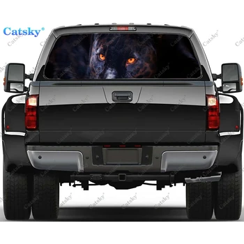 наклейка с изображением животного пантеры, наклейка на окно, графическая ПВХ Декоративная наклейка на грузовик, перфорированная виниловая универсальная наклейка