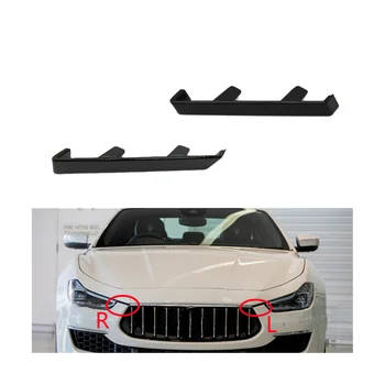 Кронштейн Левой Правой пластины Переднего Бампера с Глянцевой черной Отделкой для Maserati Ghibli M157 2014-2020 670011292 670011291