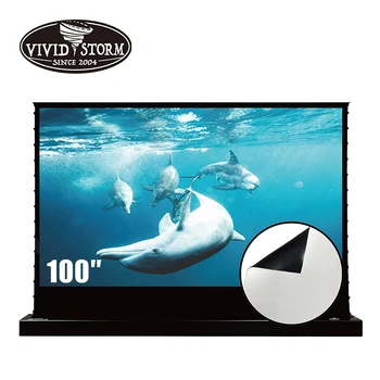 VIVIDSTORM 100-дюймовый Электрический Складной Напольный экран с белым киноматериалом Для домашнего кинотеатра с разрешением 4k Киноэкран