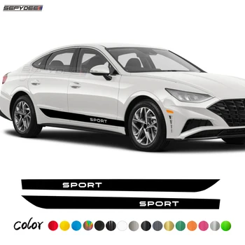 2шт Автомобильные Наклейки в Боковые полосы для Hyundai Sonata Auto Body Racing Sport Graphics Виниловые Наклейки На Пленку 2020-Настоящее Время Автомобильные Аксессуары