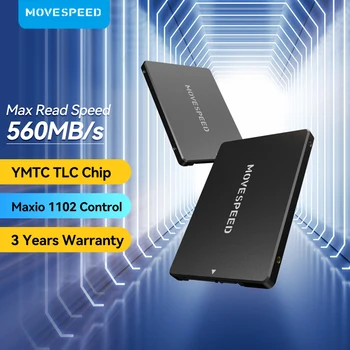 Твердотельный накопитель MOVESPEED SATA 3,0 SSD 560 МБ/с./с. Внутренний твердотельный накопитель YMTC TLC с Чипом Maxio 1102 Control SSD SATA III для Настольного Ноутбука