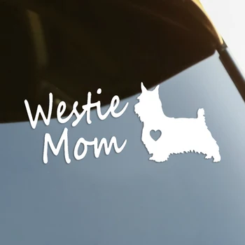 Виниловая наклейка Westie Mom Dog, вырезанная методом штамповки, Автомобильная наклейка, Водонепроницаемые автодекоры на бампер кузова, заднее стекло, ноутбук #S60400