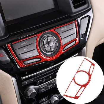 Для 2013-18 Nissan Pathfinder Мягкое Карбоновое Волокно Автомобиля Центральное Управление Навигационная Кнопка Наклейка Аксессуары для интерьера автомобиля