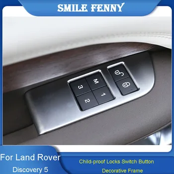 Для Land Rover Discovery 5 Внутренние замки на двери автомобиля, защищающие от детей, Кнопка Защитной рамки, Панель детского замка, Декоративная крышка, наклейки