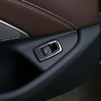 Для BMW 5 Серии G30 528li 530li 2017 2018 Автомобильный Карбоновый АБС Пластик Внутренняя Задняя Дверь Переключатель Рамка Крышка Отделка Аксессуар