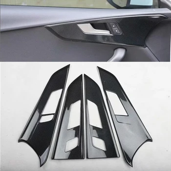 Для Audi A5 2017-2019 Левосторонний Руль 4 шт. ABS Боковая дверь автомобиля Внутренняя ручка Чаша Защитная крышка Отделка Молдинги Автомобильный Стайлинг