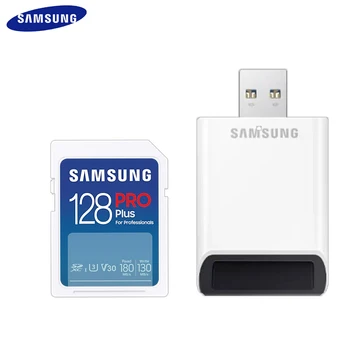 SAMSUNG PRO Plus SD Карта памяти 128 ГБ 256 ГБ 4K U3 V30 EVO Plus Флэш-память SD-Карта 32 ГБ 64 ГБ SD-карты 512 ГБ Для Камеры