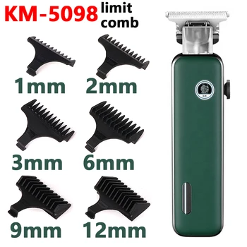 Kemei 0 мм Триммер для волос Ограничительная Расческа Универсальные Черные Щитки Парикмахерское Руководство по Стрижке волос для KM-5098 1 2 3 6 9 12 мм