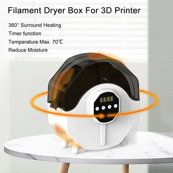 Коробка для сушки нитей 3D-принтера, максимальная 70 ℃, PLA ABS PVA, 1,75 мм/2,85 мм/3 мм, Сушильные нити, Коробка Для хранения, Держатель Для 3D-принтера FDM