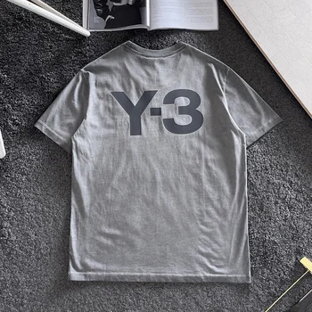 Летняя Y-3 Модная Спортивная футболка для отдыха с надписью, Винтажная Футболка Свободного Кроя, Y3, короткий рукав, Высококачественная футболка для пары