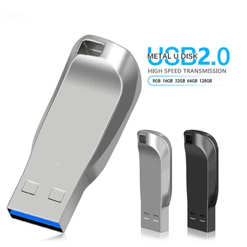 USB Флэш-Накопитель 2.0 Высокоскоростной Флешка 128 ГБ 64 ГБ 32 ГБ 16 ГБ 8 ГБ Cle USB 2.0 Флэш-накопитель 64 ГБ 128 ГБ Металлический флеш-накопитель 2.0