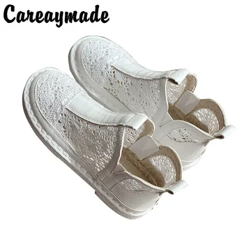 Careaymade-Оригинальные ботинки из сетчатого материала, летние новые художественные крутые ботинки, всевозможные удобные женские туфли на мягкой подошве в стиле колледжа