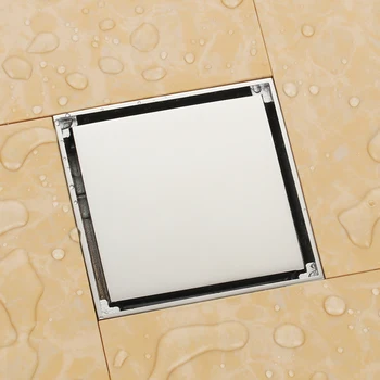 Новый хромированный твердый латунный квадратный слив для пола 100 x 100 мм с защитой от запаха, невидимый слив для душа в ванной комнате-M8480
