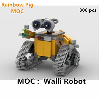 Радужная свинья MOC Walli Робот Креативные научные Высокотехнологичные строительные блоки Кирпичи Для детей и мальчиков Рождественские развивающие игрушки 