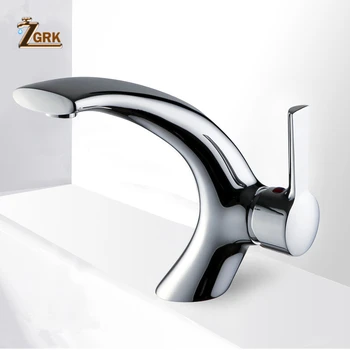 ZGRK Новый Дизайнерский кран для ванной Комнаты, Латунный Хромированный кран для раковины, Смеситель для раковины с горячей и холодной водой, Смеситель для раковины в ванной, Смеситель для раковины