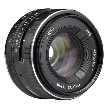 MEIKE 50 мм F2.0 с Большой Диафрагмой Стандартный Фокусный объектив для Canon для Nikon Беззеркальная камера Ручной Объектив APS-C для Sony M43mount