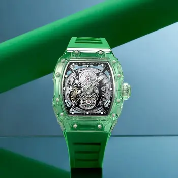 Новые Мужские поясные часы AILANG 2023 в форме бочонка и Скелета, Модные Спортивные Водонепроницаемые Светящиеся механические часы