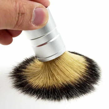 Sdatter, 1 шт., мужская щетка для бритья из нержавеющей металлической ручки, мягкая синтетическая нейлоновая парикмахерская щетка для волос, удобный инструмент для бритья