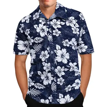 Новая Повседневная Рубашка Для Мужчин, Топы с коротким рукавом, Рубашки с 3D Цветами, Негабаритная Графическая Одежда, Модные Уличные Мужские Гавайские Рубашки 2023