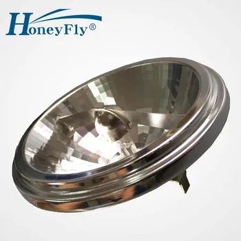 HoneyFly Высокое Качество AR111 G53 12 В 50 Вт 75 Вт Галогенная лампа Алюминиевая теплая белая