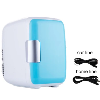 Холодильники двойного назначения 4Л Для домашнего использования в автомобиле, Мини-холодильники с морозильной камерой, Охлаждающий Обогревательный Бокс, Косметический холодильник, Холодильники для макияжа