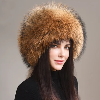 Русская шапка-ушанка из натурального лисьего меха, женская зимняя теплая пушистая шапка-хвост в популярном стиле, модные шапки из натурального меха