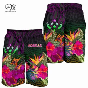 PLstar Cosmos новейшая Косраэ SM Полинезия племенная татуировка Летняя пляжная дышащая 3D печать повседневные уникальные шорты Унисекс уличная одежда-1