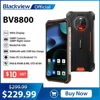 [В наличии] BLACKVIEW BV8800 Прочный смартфон с дисплеем 90 Гц, 8 ГБ + 128 ГБ, Helio G96 8380 мАч, 50-мегапиксельная камера, Мобильный телефон Глобальной версии