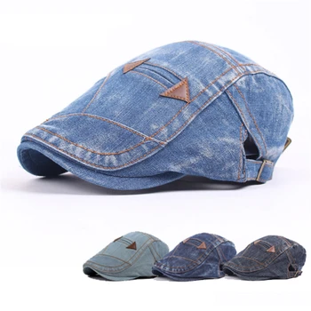 Модные весенне-летние джинсовые шапки-береты для мужчин и женщин, качественные повседневные джинсовые шапки-береты Унисекс, Солнцезащитная кепка Cabbie Ivy Flat