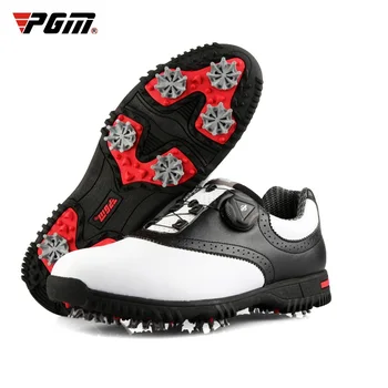 Обувь для гольфа PGM, мужская спортивная обувь для тренировок, дышащие водонепроницаемые кроссовки из ЭВА, Мужские нескользящие туфли с вращающимися ручками и пряжкой