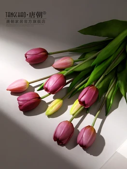 Европейское Украшение из искусственных цветов, Букет Тюльпанов, Искусственное Украшение из цветов, Гостиная, Обеденный стол, Украшение для цветоводства
