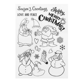 Силиконовые штампы Санта-Клауса, Прозрачные Штампы для скрапбукинга, для школьного художественного проекта по изготовлению рождественских открыток